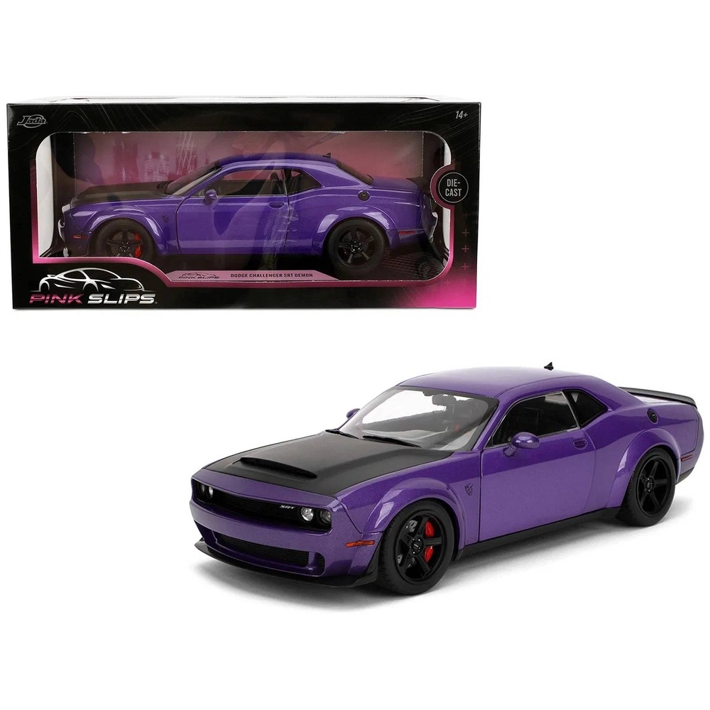 New! Jada Pink Slips Dodge‎ Challenger SRT Demon Purple Diecast Car Model 36473